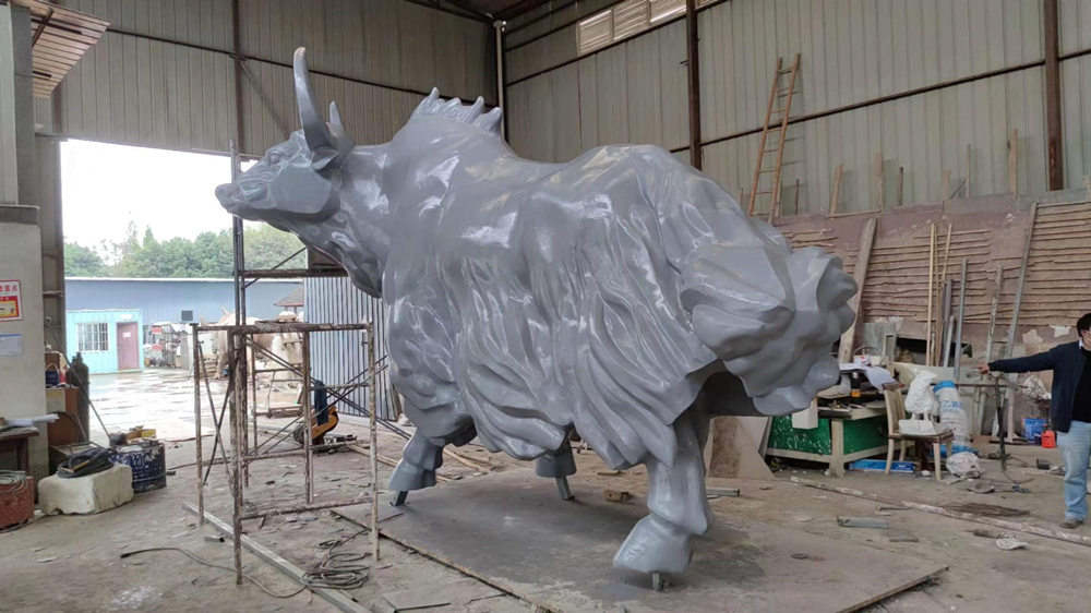 玻璃鋼動物牦牛雕塑雕像